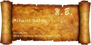 Mihaiu Balda névjegykártya